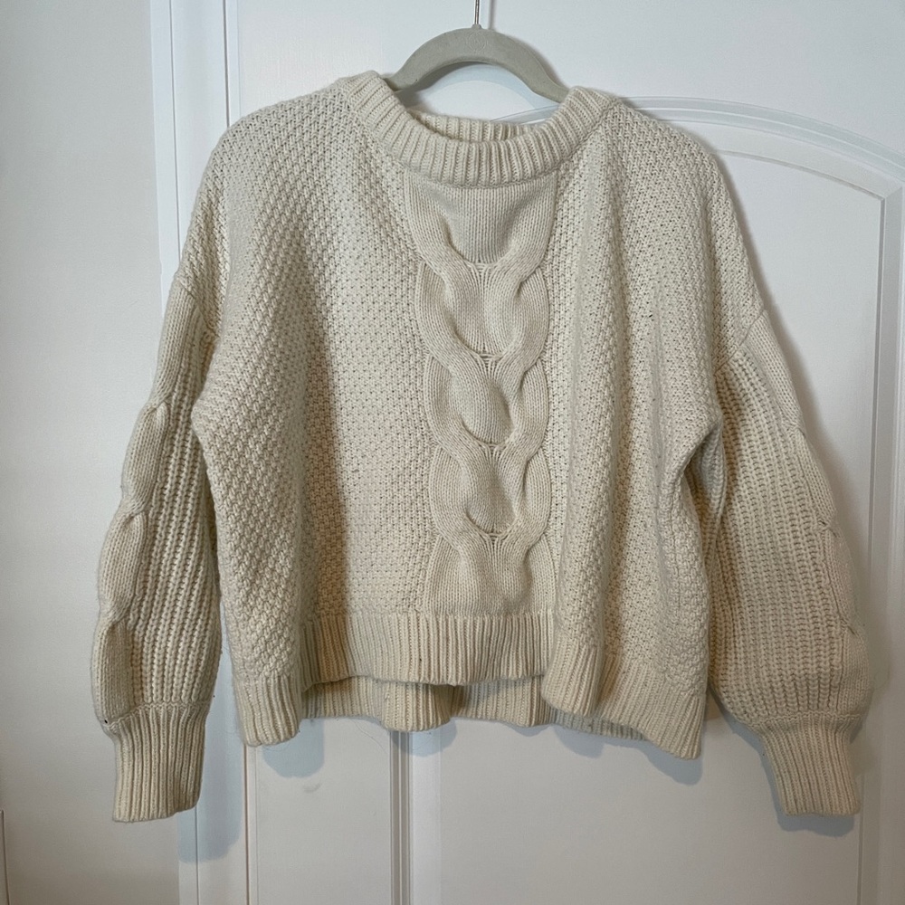 Jcrew oversized cream wool blend sweater